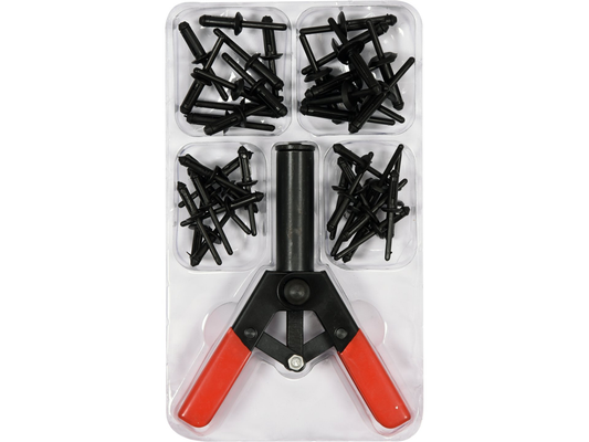 Kit rivetage plastique YATO YT-35970, 41 pièces pince et rivets nylon, garnitures carrosserie auto
