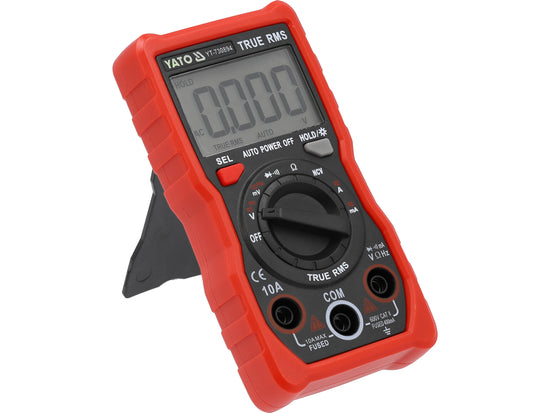 Multimètre digital TRUE RMS YATO YT-730894, NCV auto-range, LCD 4000, 0-600V, électricien pro
