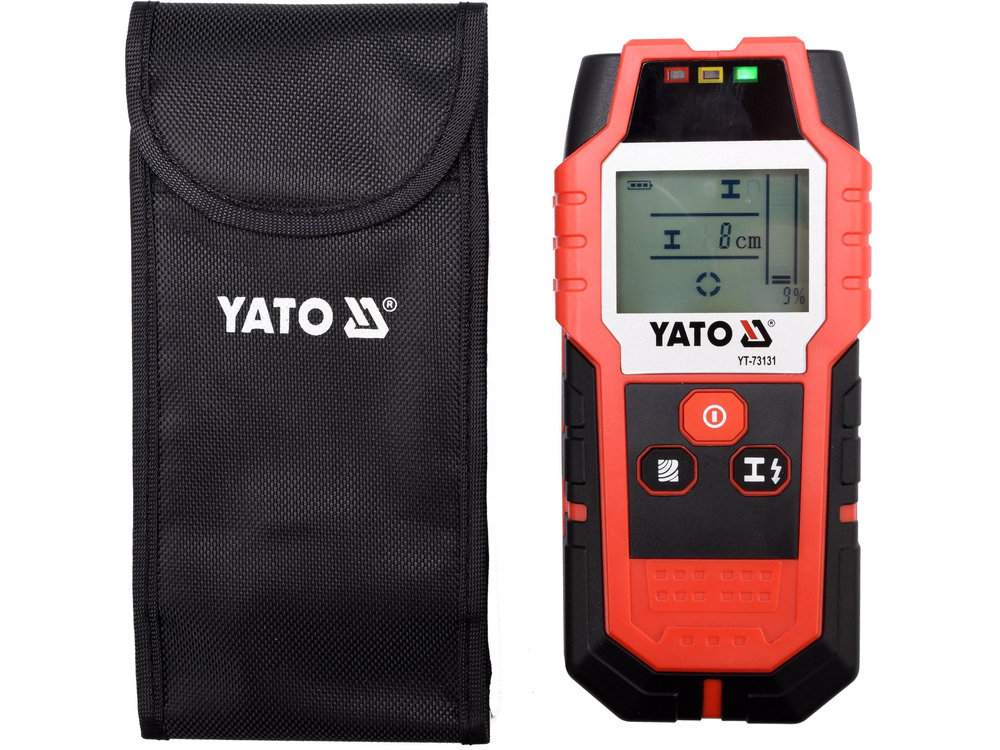Détecteur de métaux 4-en-1 YATO YT-73131, détection câbles, profilés et bois, écran LCD, chantier

