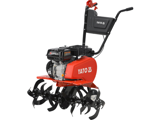 Motobineuse à essence YATO YT-85591, 196cc LONCIN 4,1kW, 6 lames 260mm, jardinage et maraîchage
